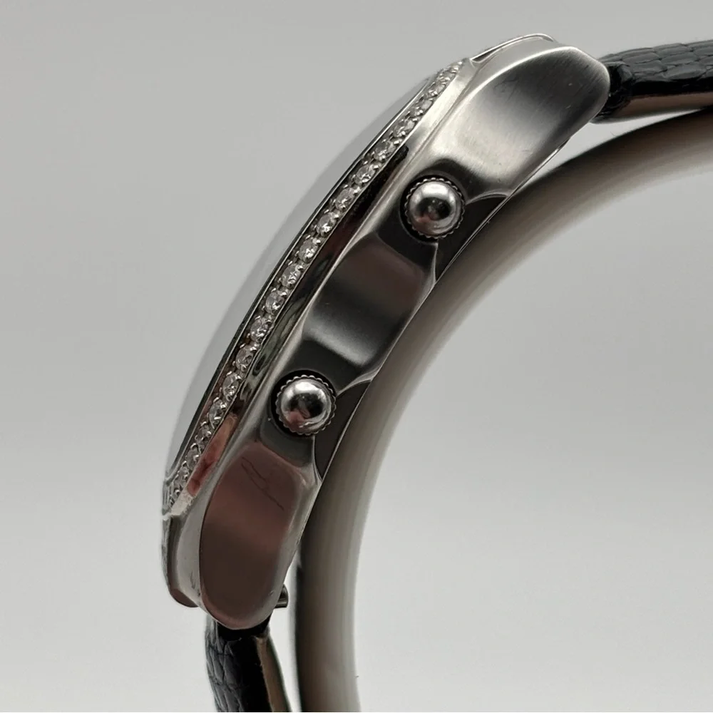Philip Stein Teslar Dual Time Diamond Bezel Watch 45mm Lizard Strap - Picture 5 of 10